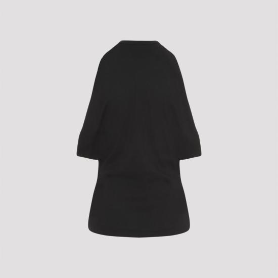  알렉산더 맥퀸 블라우스 블랙 스트레치 코튼 탑 - ALEXANDER MCQUEEN