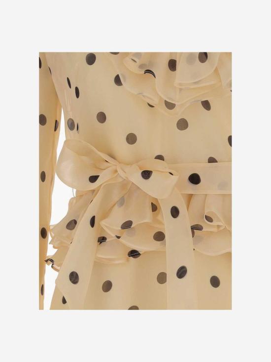  발렌티노 가라바니 미디 원피스 발렌티노 프린트 실크 드레스 아보리오네로 - VALENTINO GARAVANI