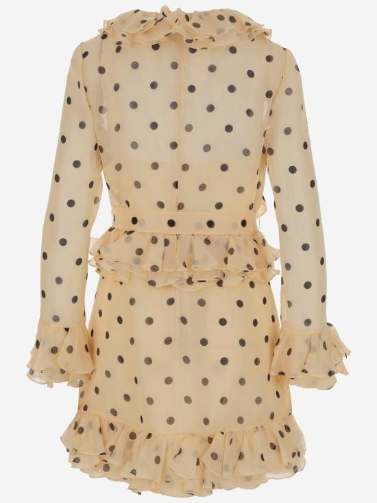  발렌티노 가라바니 미디 원피스 발렌티노 프린트 실크 드레스 아보리오네로 - VALENTINO GARAVANI