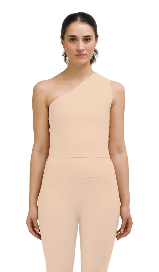  hauslabel 민소매 티셔츠 하우스라벨 원숄더 비대칭 탑 카멜