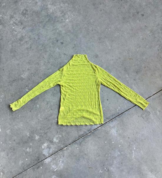  메리 로 긴팔 티셔츠 플라워 링크스 메쉬 탑 화이트/브라운/블랙/시트론 - MARY LO