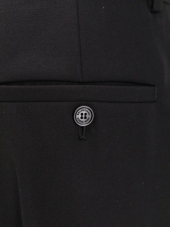  발렌시아가 스트레이트 팬츠 슬림핏 울 팬츠 블랙 - BALENCIAGA