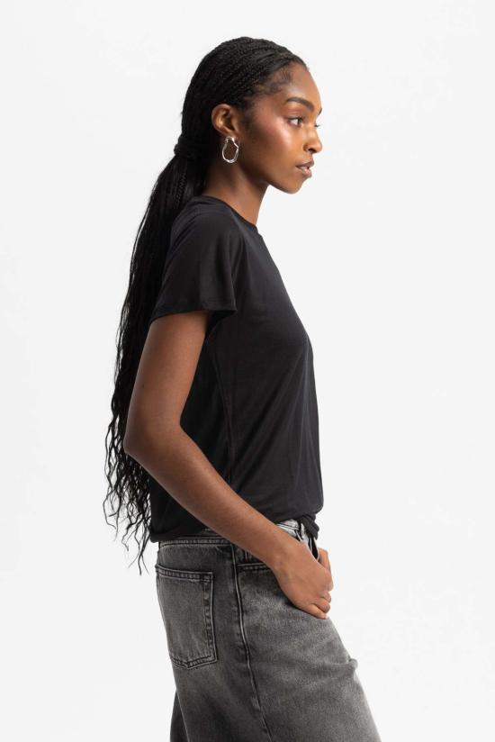  베이스레인지 반팔 티셔츠 베이스렌지 티셔츠 블랙 - BASERANGE