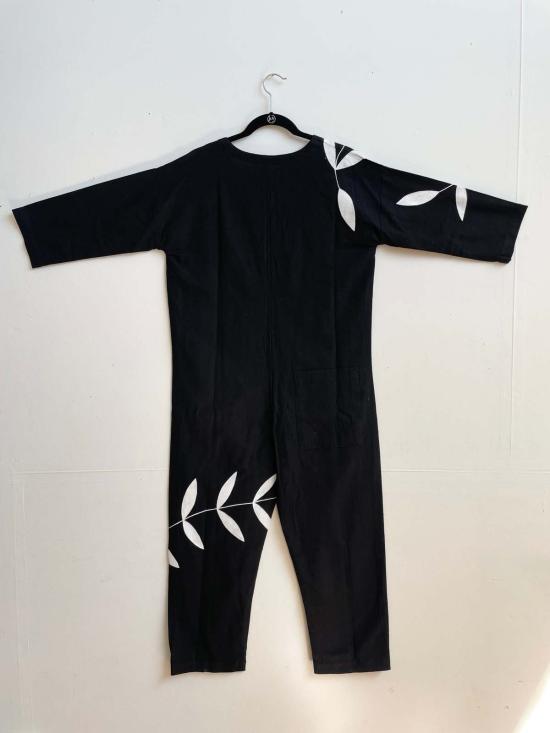  해피 프렌치 갱 점프수트 핸드페인팅  블랙 - HAPPY FRENCH GANG