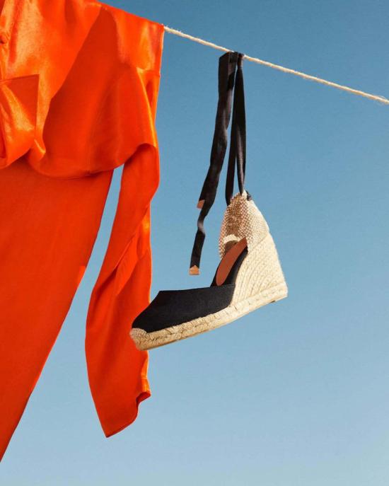  까스따네르 샌들 캐스터네르 카리나 에스파드리유 블랙