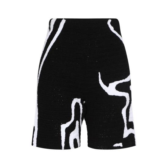  Mozh Mozh 숏팬츠 모즈 모즈 라 라 반바지 흑백 소용돌이 - OTHER BRANDS
