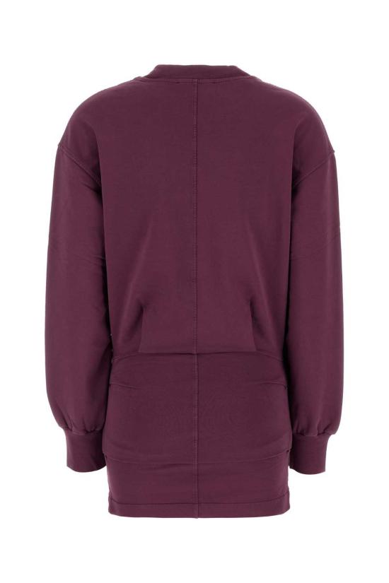  디 아티코 숏 원피스 아티코 플럼 스트레치 코튼 미니 드레스 버건디 - THE ATTICO