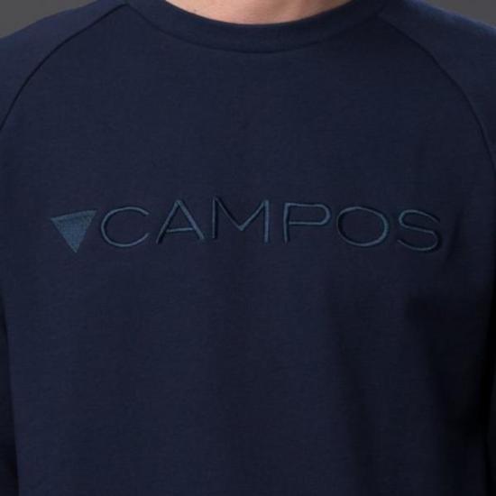 카를로스 캄포스 긴팔 티셔츠 "캄포스" 네이비 로고 스웨트셔츠 - CARLOS CAMPOS