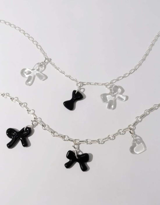  클레드 바디 주얼리 보우 아이콘 참 클리어 에어/블랙 바살트 - CLED