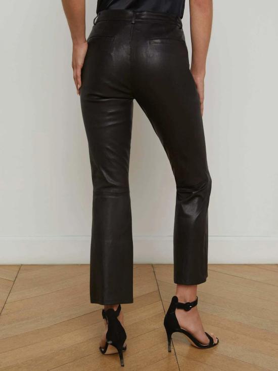  라장스 스트레이트 팬츠 L'agence Ketra 베이비 부츠 바지 블랙 - L'AGENCE