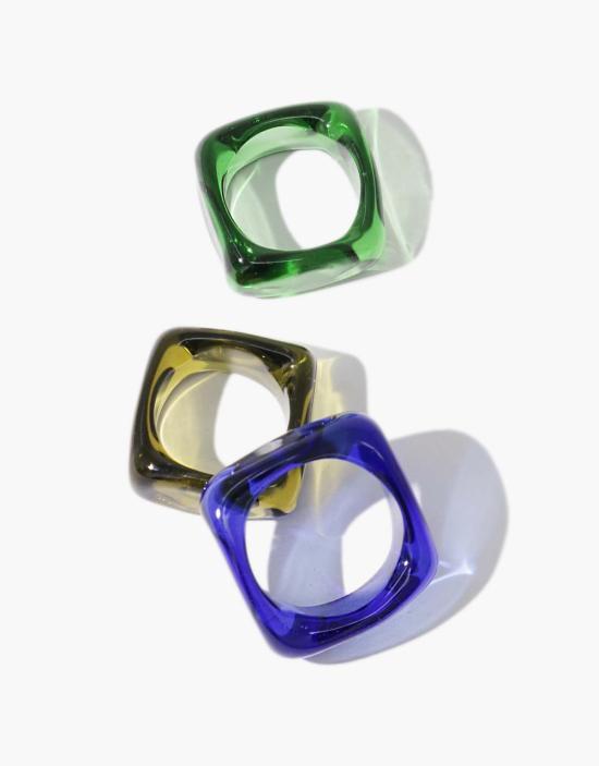  클레드 반지 다이스 링 클리어 에어/그린 포레스트/라이트 올리브/블루 오션/브라운 앰버 - CLED