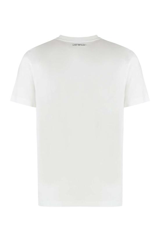  오프화이트 반팔 티셔츠 코튼 크루넥 티셔츠 화이트 - OFF WHITE