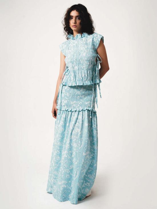  IKKIVI 반팔 티셔츠 이키비 아이리스 블루 탑 블루 - OTHER BRANDS