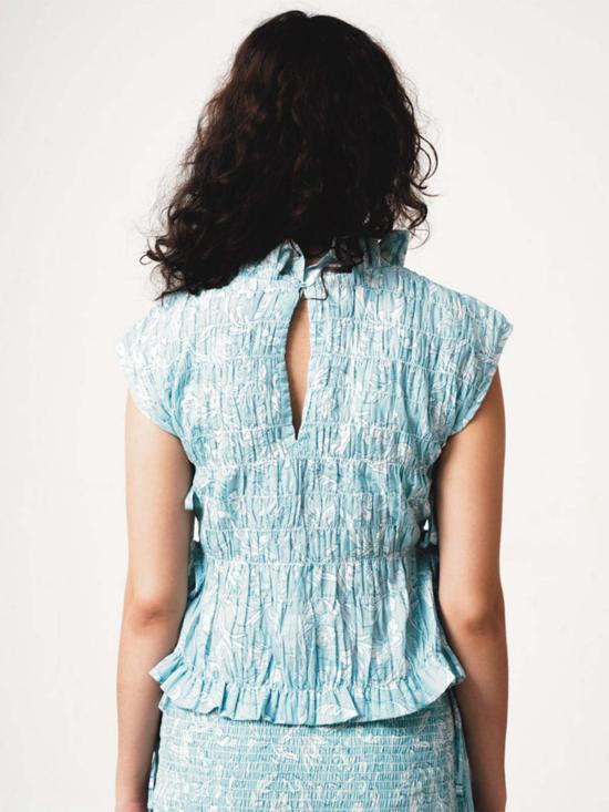  IKKIVI 반팔 티셔츠 이키비 아이리스 블루 탑 블루 - OTHER BRANDS