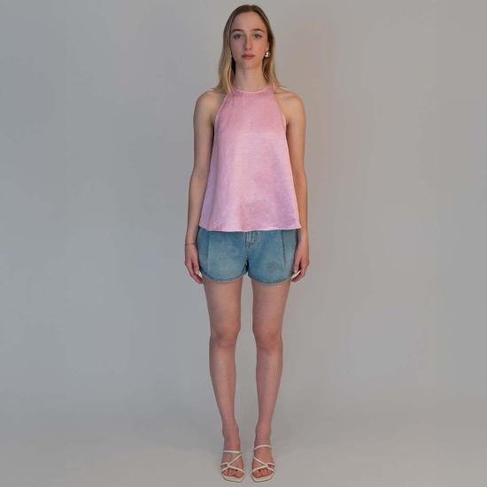  알리지 블라우스 알리시 블러드 새틴 탑 - ALYSI