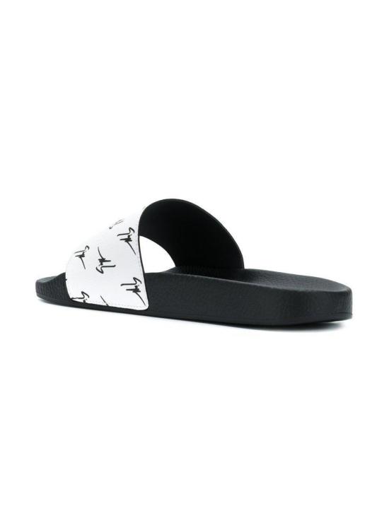  쥬세페자노티 뮬/슬리퍼 주세페 자노티 로고 프린트 슬라이드 화이트 - GIUSEPPE ZANOTTI