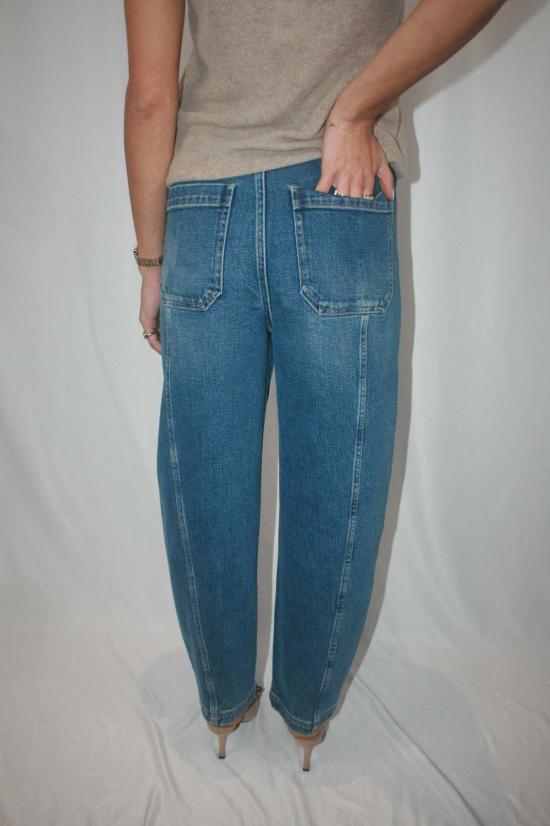  피스톨라 데님 팬츠 블레어 하이라이즈 심드 배럴 진 - PISTOLA