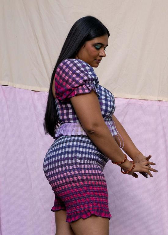  아바카시 블라우스 러플 사리 - ABACAXI