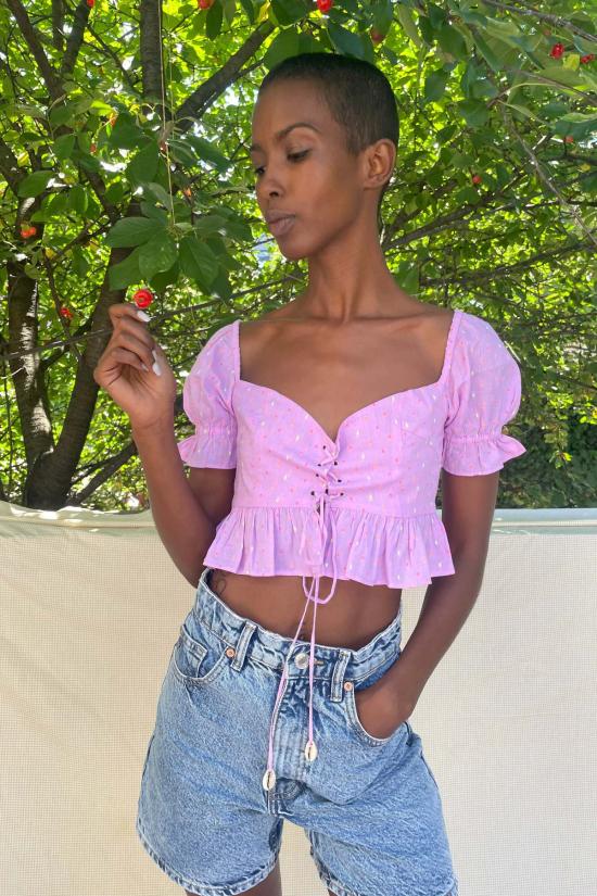  아바카시 블라우스 러플 사리 - ABACAXI