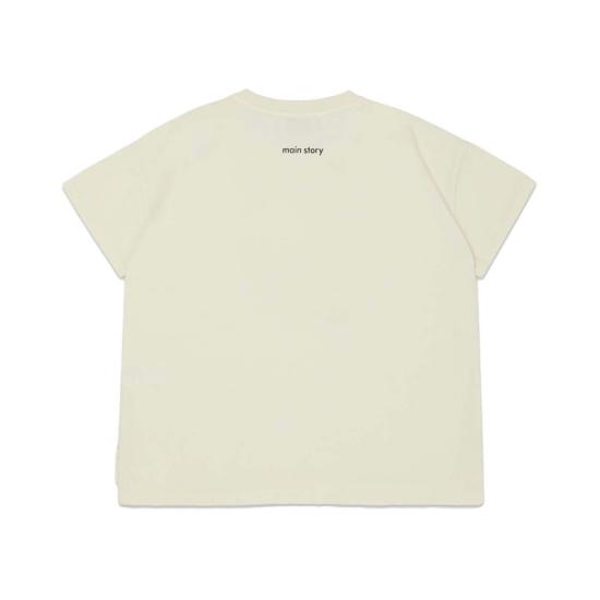  [키즈] Main Story 트레이닝 상의 키즈 메인 스토리 오버사이즈 티셔츠 릴리 화이트 - MAIN STORY
