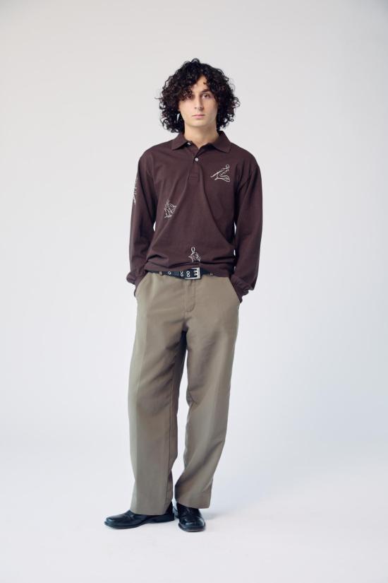  MAISON MARKOSIAN 반팔 티셔츠 메종 마르코시안 인물 드로잉 폴로 탑