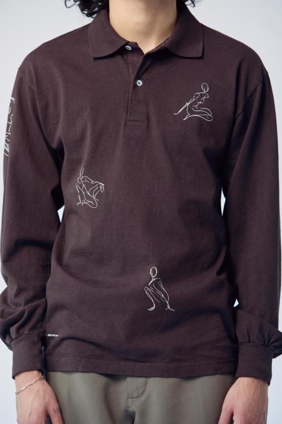  MAISON MARKOSIAN 반팔 티셔츠 메종 마르코시안 인물 드로잉 폴로 탑 - OTHER BRANDS