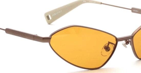  자크뮈스 안경 밤비노 메탈 선글라스, 매트 퍼티/앰버 렌즈 - JACQUEMUS