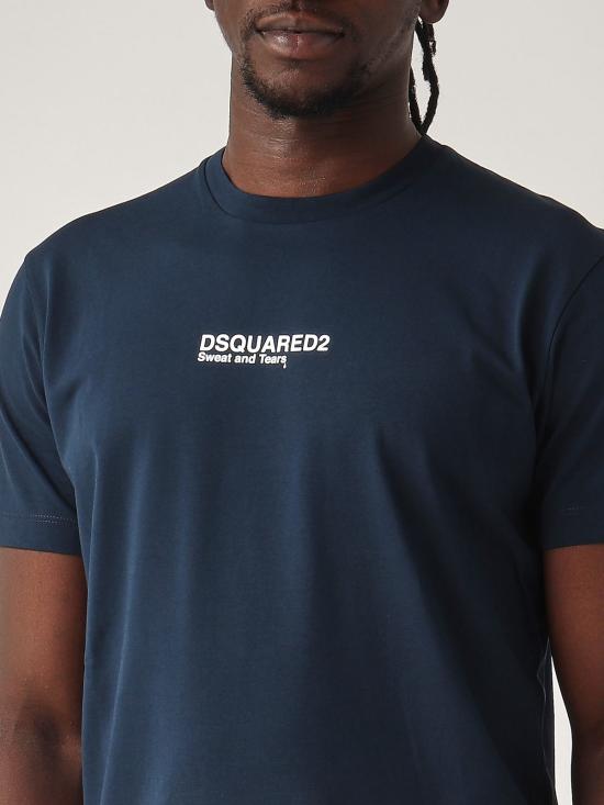  디스퀘어드2 반팔 티셔츠 Dsquared2 티셔츠 네이비 - DSQUARED2