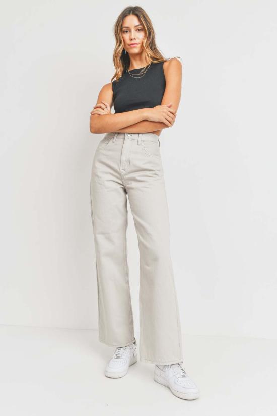  저스트 블랙 데님 데님 팬츠 레트로 스트레이트 진 - JUST BLACK DENIM