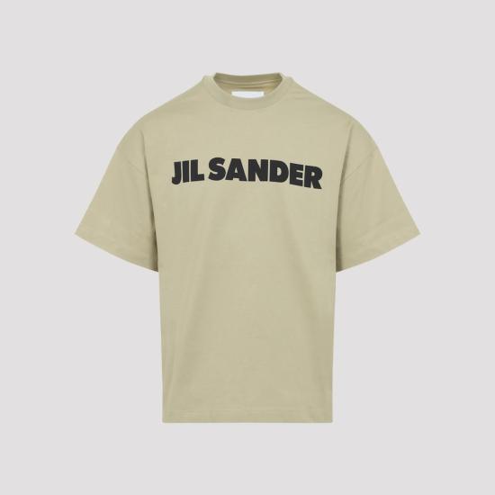  질샌더 반팔 티셔츠 질 샌더 로고 티셔츠 베이지 - JIL SANDER