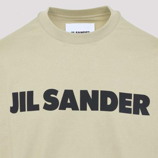  질샌더 반팔 티셔츠 질 샌더 로고 티셔츠 베이지 - JIL SANDER