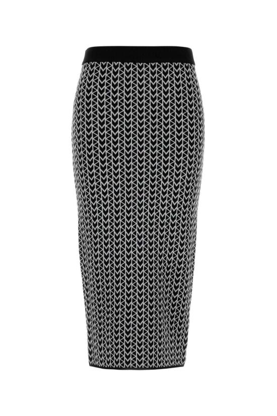  마이클 코어스 롱 스커트 자수 장식 스트레치 비스코스 혼방  니켈