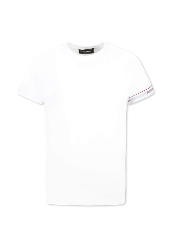  [키즈] 디스퀘어드2 트레이닝 상의 어린이용 Dsquared2 로고 티셔츠 (흰색)