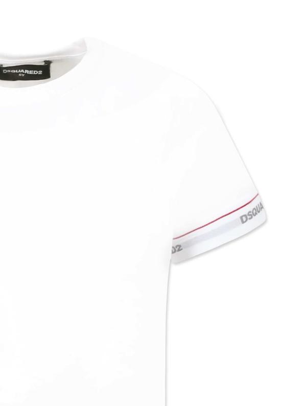  [키즈] 디스퀘어드2 트레이닝 상의 어린이용 Dsquared2 로고 티셔츠 (흰색) - DSQUARED2