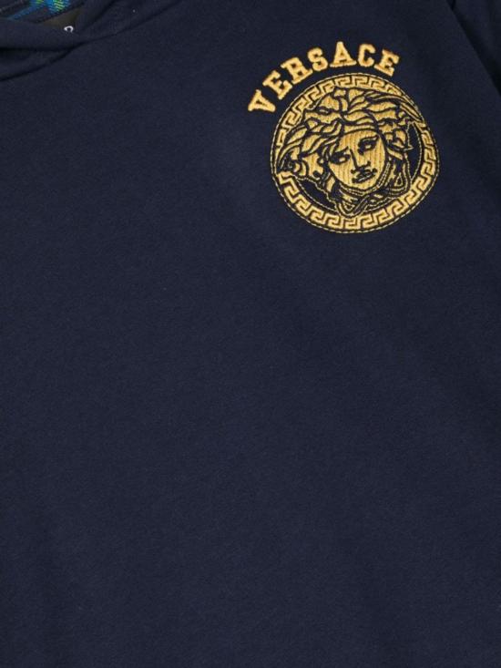  [키즈] 베르사체 풀오버 아동용 해파리 스웨트셔츠, 타탄 체크 무늬 스웨트셔츠 (블루) - VERSACE