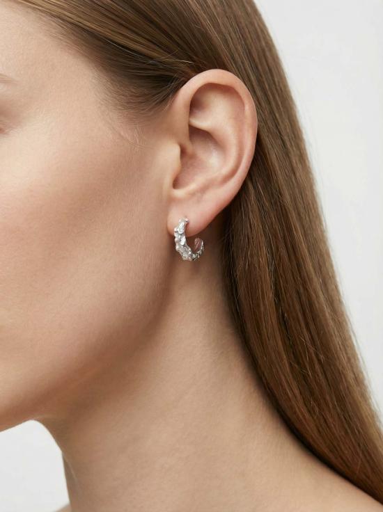  레이어스 이어링 화강암 후프 귀걸이