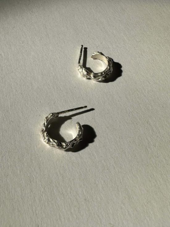  레이어스 이어링 화강암 후프 귀걸이 - LLAYERS