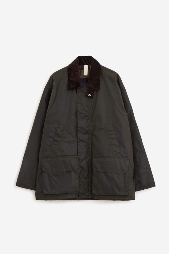  선플라워 자켓 해바라기 왁스 코팅 레저 재킷 그린