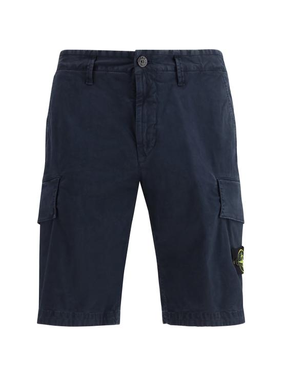  스톤 아일랜드 숏팬츠 유기농 면 스트레치 브로큰 트윌 반바지