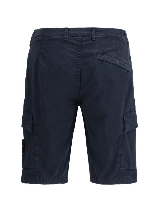  스톤 아일랜드 숏팬츠 유기농 면 스트레치 브로큰 트윌 반바지 - STONE ISLAND