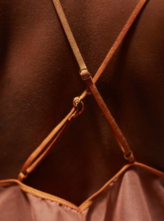  로레트 란제리 캐미솔 폴리 카라멜 실크 세트 카라멜 - LORETTE LINGERIE