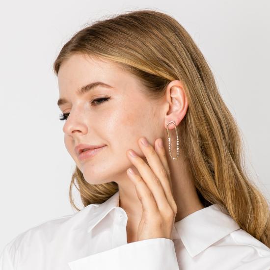  제니스 사빗 이어링 재니스 새빗 드롭 C Z 체인  골드 - JANIS SAVITT