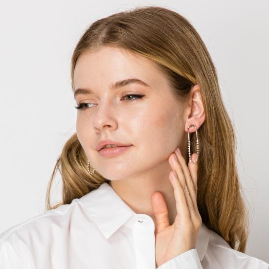  제니스 사빗 이어링 재니스 새빗 드롭 C Z 체인  골드