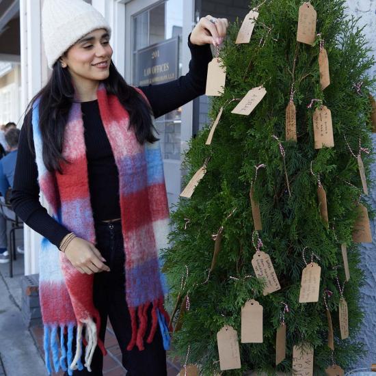  비스마야 머플러/스카프 브러시드 체크 프린트 스카프 라일락 레드 - VISMAYA