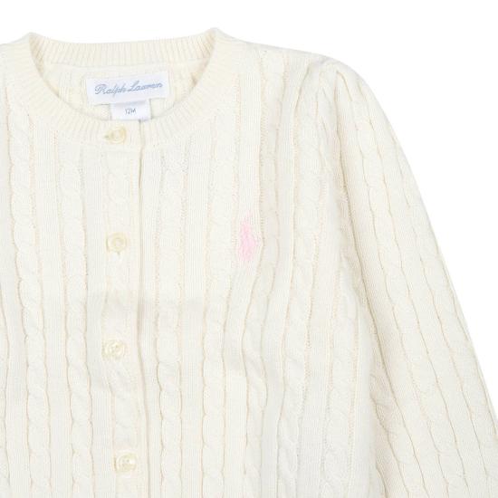  랄프 로렌 가디건 의 상징적인 포니 로고가 돋보이는 아이보리 - RALPH LAUREN