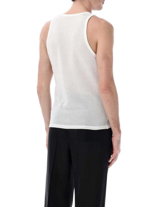  톰포드 민소매 티셔츠 코튼 메쉬 탱크탑 화이트 - TOMFORD