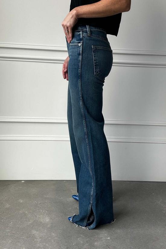  아모 데님 데님 팬츠 조지아 스플릿 플레어 진 - AMO DENIM