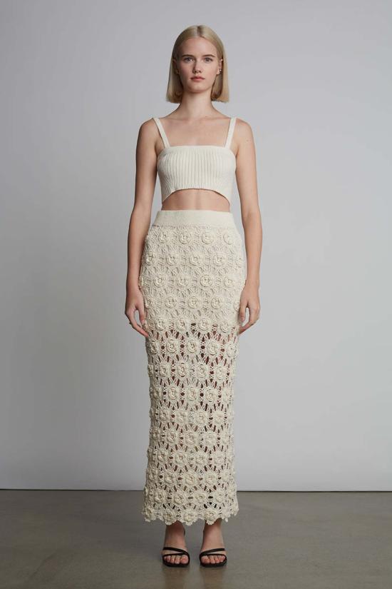  일레븐 식스 민소매 티셔츠 펄라 크롭탑 아이보리 - ELEVEN SIX