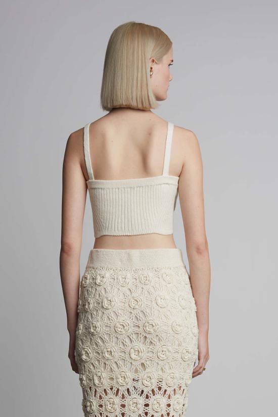  일레븐 식스 민소매 티셔츠 펄라 크롭탑 아이보리 - ELEVEN SIX