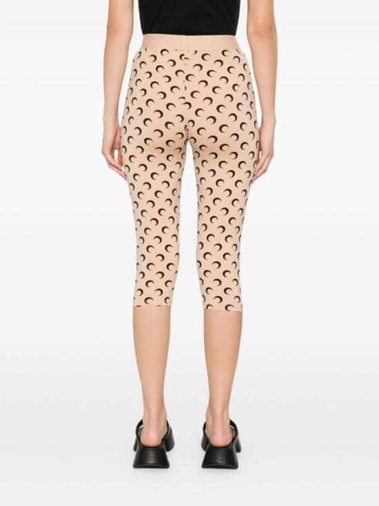  마린세르 크롭 팬츠 마린 세르 문 리사이클드 저지 카프리 팬츠 베이지 - MARINE SERRE